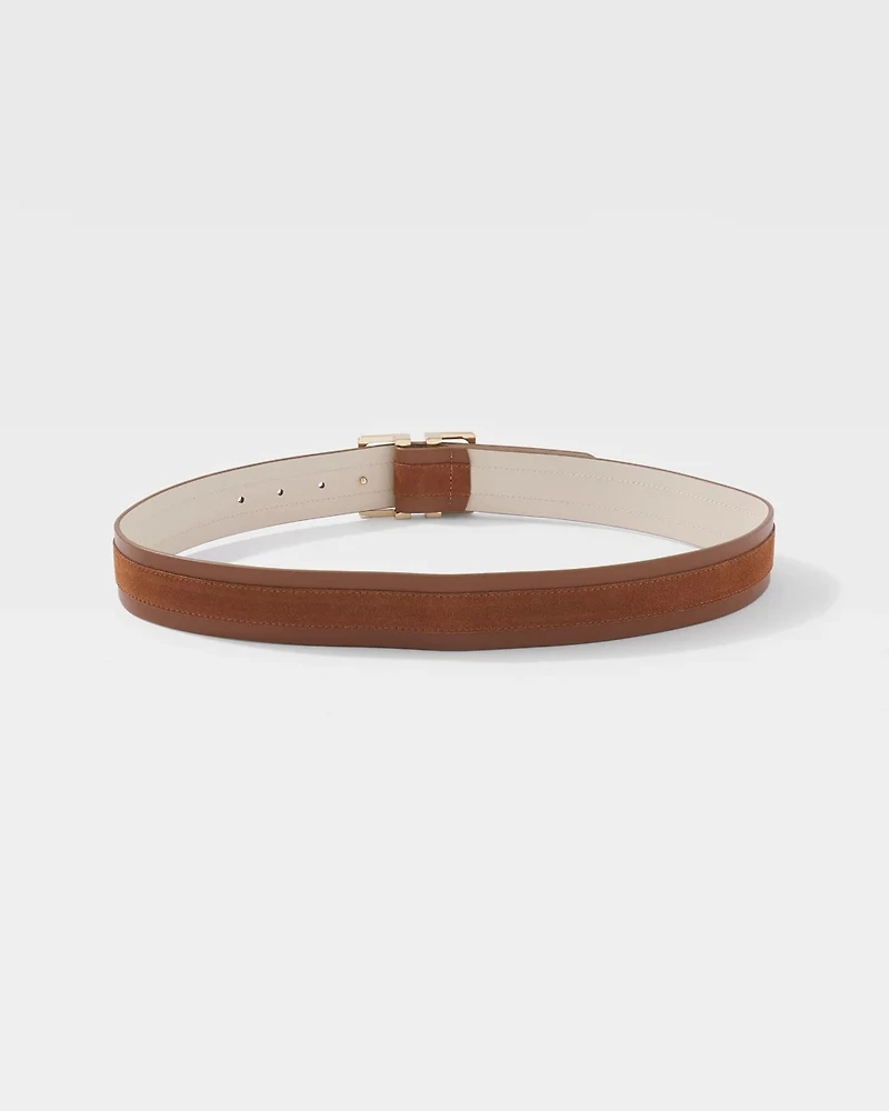 Wide Belt with Gold Buckle