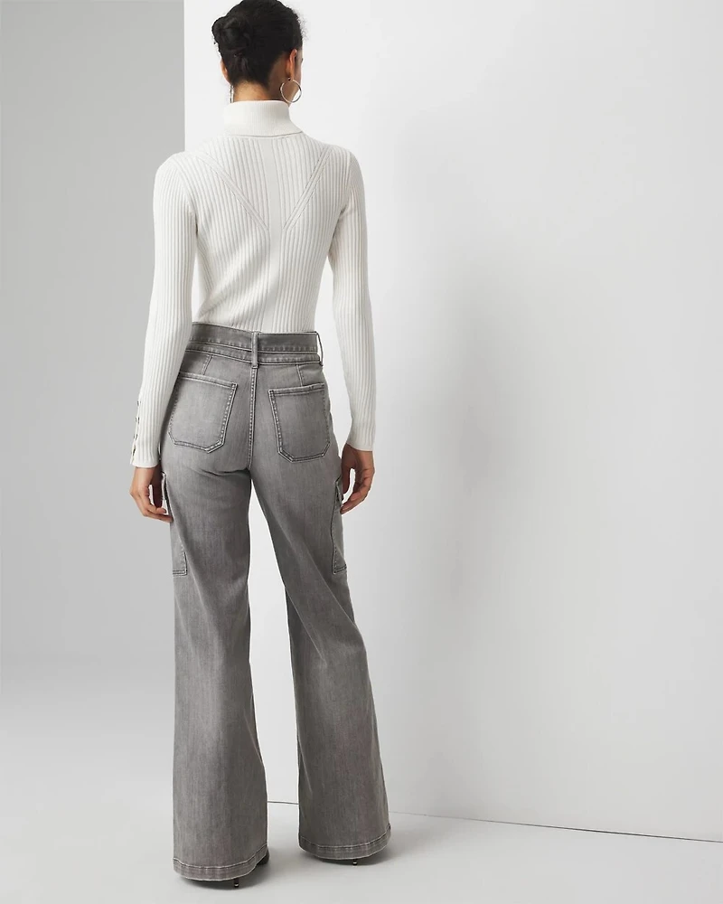 Extra High-Rise Utility Cargo Wide Leg Jeans