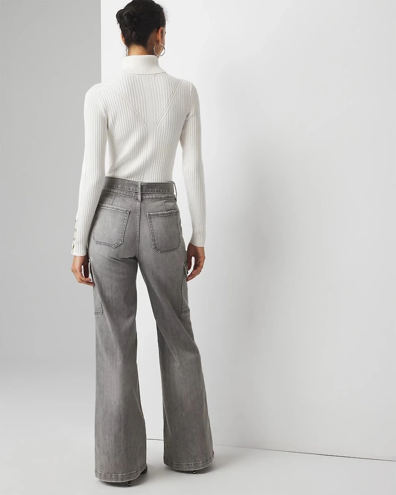Extra High-Rise Utility Cargo Wide Leg Jeans