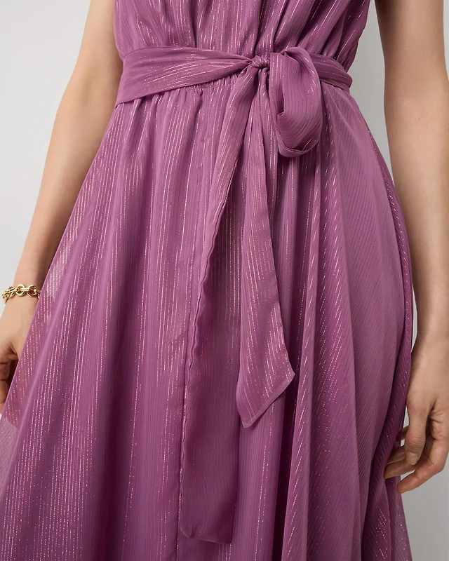 Chelsea & Violet Sierra Crochet V-Neck 3/4 Sleeve Tiered Maxi Dress |  Liberty Center