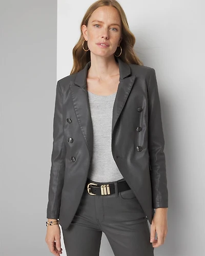 WHBM® Petite Coated Denim Studio Blazer