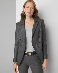WHBM® Petite Coated Denim Studio Blazer