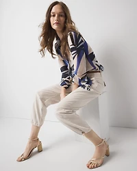 Petite High-Rise Pret Relaxed Utility Ankle Pant
