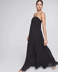 Petite Strapless Drape Gown