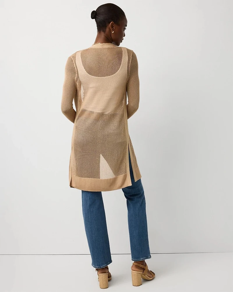 Open Stitch Longline Cardigan