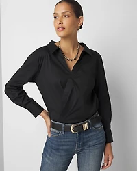 Cross Front Poplin Shirt