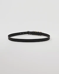 Textured Mixed Metal Skinny Belt