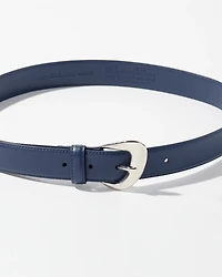 Sculptured Buckle Denim Belt