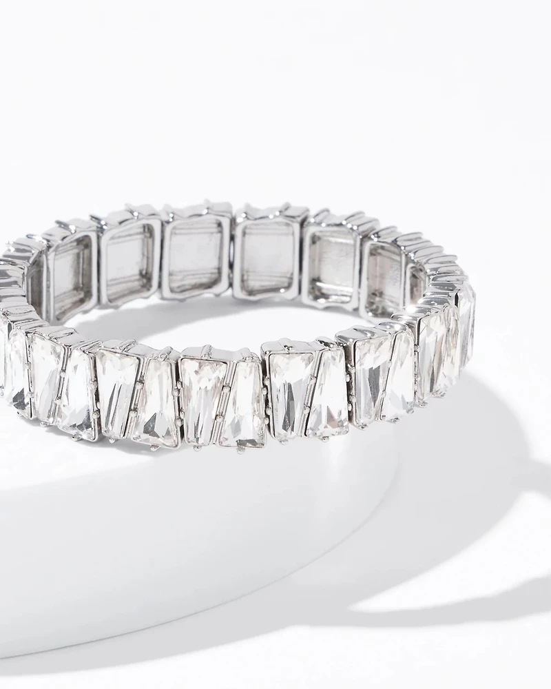 Art Deco Clear Crystal Stretch Bracelet