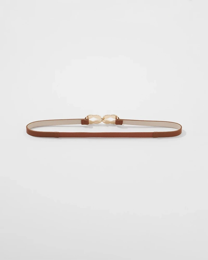 Skinny Belt with Gold Rope Buckle