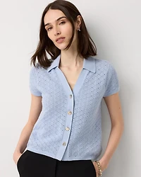 Textured Stitch Collared Cardigan