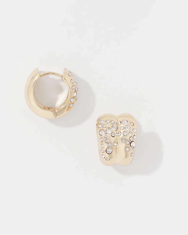 Pavé Double Hoop Earrings
