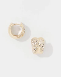 Pavé Double Hoop Earrings