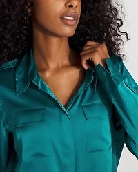 Relaxed Utility Satin Shirt