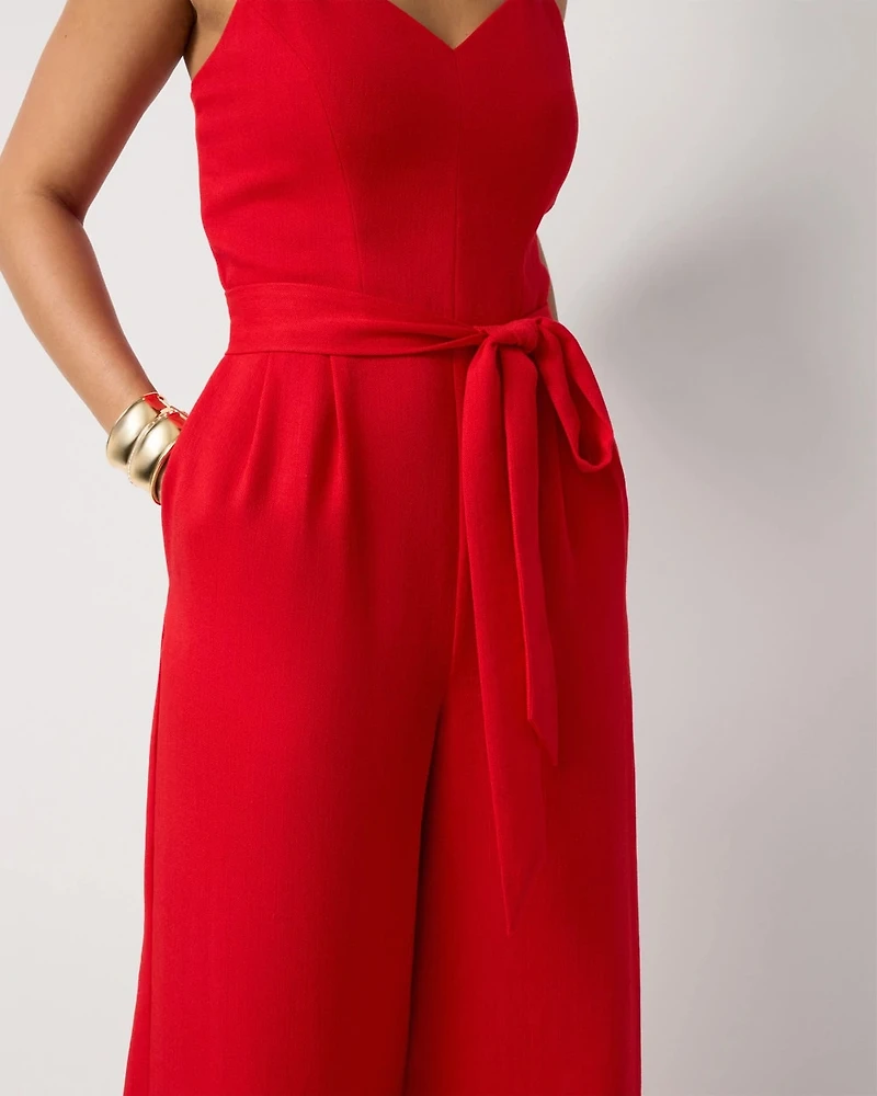 Belted Wide Leg Jumpsuit