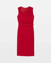 Knit Crepe Belted Sheath Dress