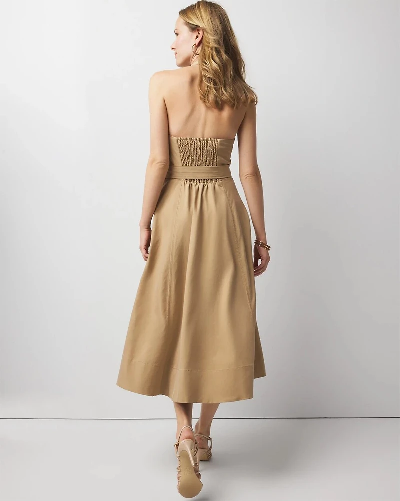 Halter Trench Midi Dress