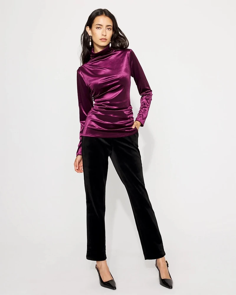 WHBM FORME™ Long Sleeve Velvet Top