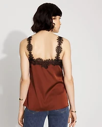 Lace Trimmed Satin Camisole