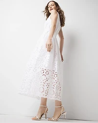 Petite Eyelet Hem Midi Dress