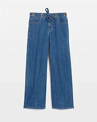 Grommet High Rise Wide Leg Crop Jean
