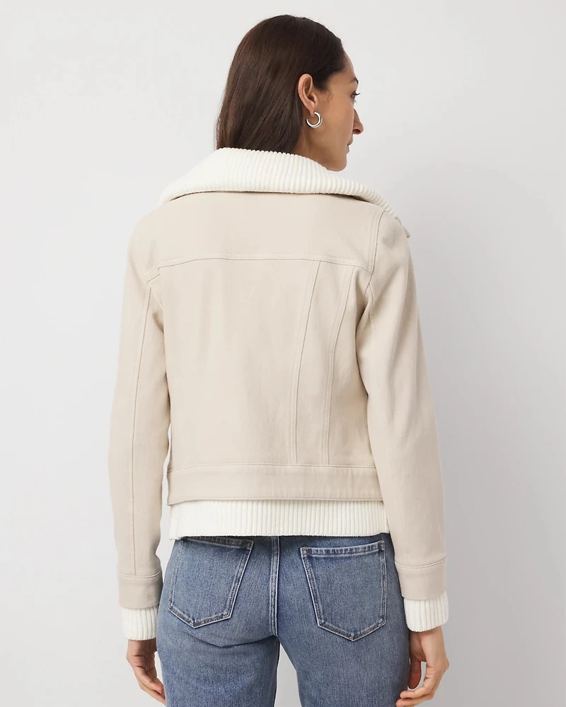 Petite Sweater Trim Jacket