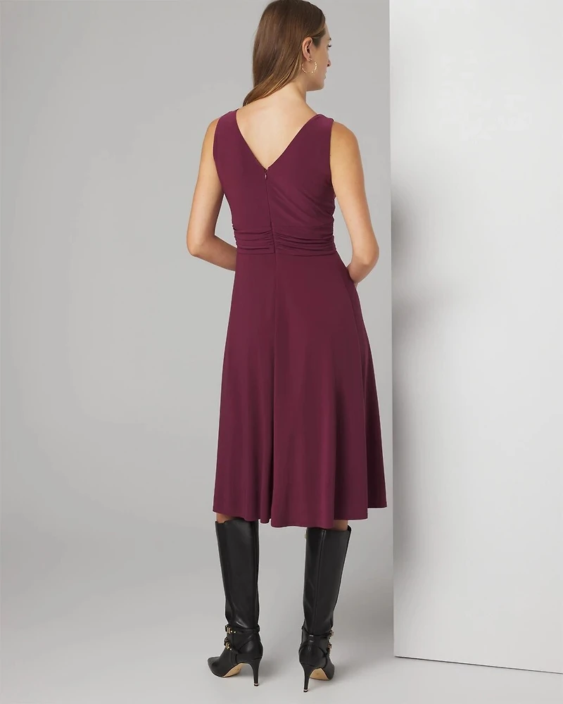 Sleeveless V-Neck Midi Dress