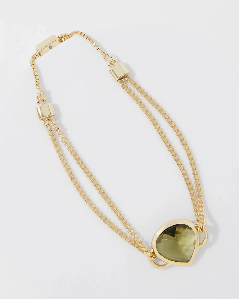 Olive + Gold Bracelet