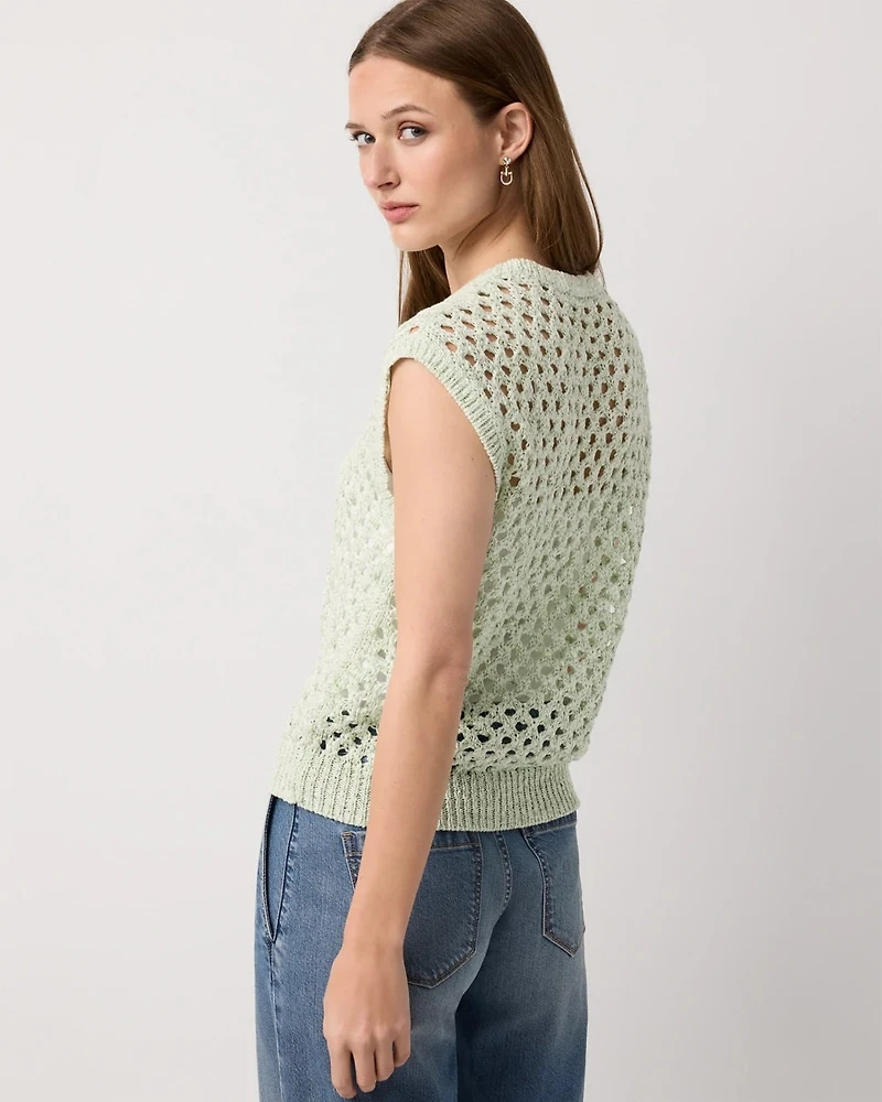 Open Stitch Knit Pullover