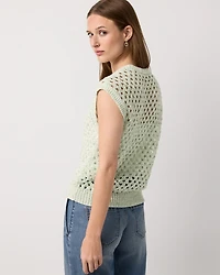 Open Stitch Knit Pullover