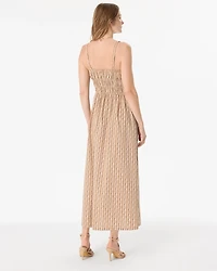 Poplin Smocked Waist Midi Dress