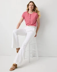 Short Sleeve Button Front Cardigan