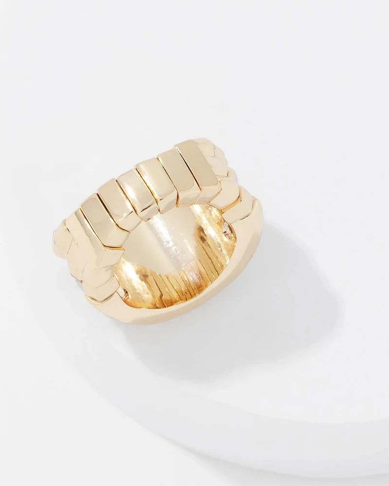 Sculptural Wave Stretch Ring