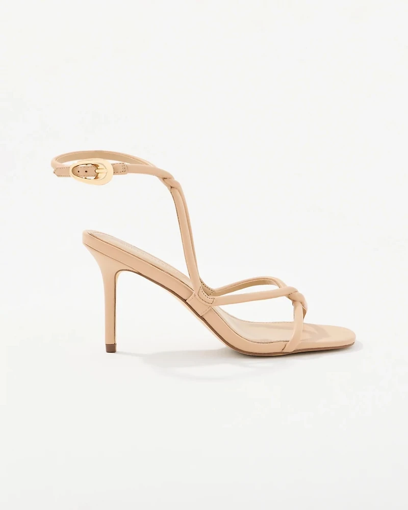 Faux Leather Heeled Sandals