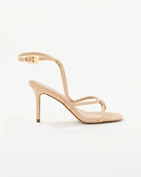 Faux Leather Heeled Sandals