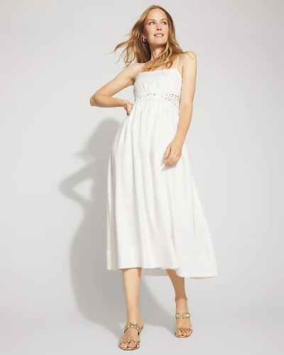 Crocheted Waist Midi Dress