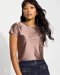 Glossy Jersey Crewneck Tee