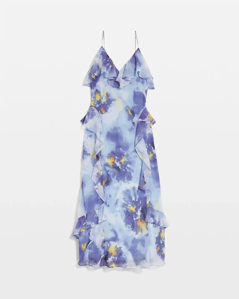 Petite Chiffon Ruffle Slip Dress