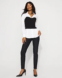 Ponte Bustier + Poplin Shirt