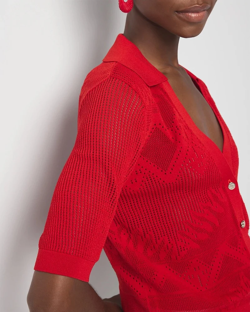 Pointelle Cardigan Sweater