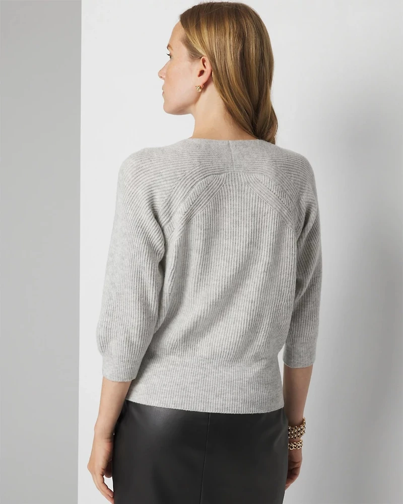 Ribbed Raglan Pullover Sweater