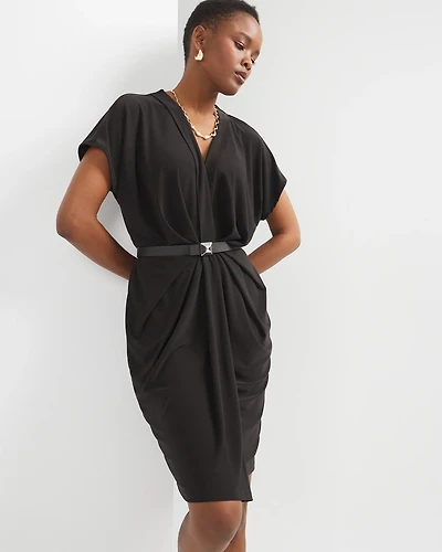 Matte-Jersey Twist Front Dress