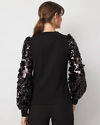 Sequin Blouson Sleeve Top