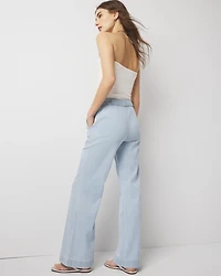 Petite High-Rise Pull-On Wide Leg Jean