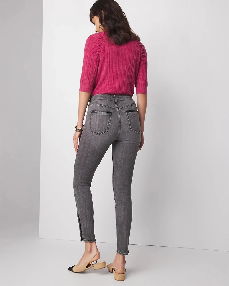 Petite High Rise Croc Skinny Ankle Jeans