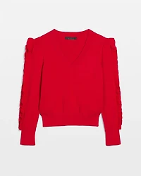 Ruffle Sleeve Pullover Sweater
