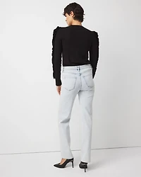 Rhinestone Pinstripe Extra High Rise Straight Jean