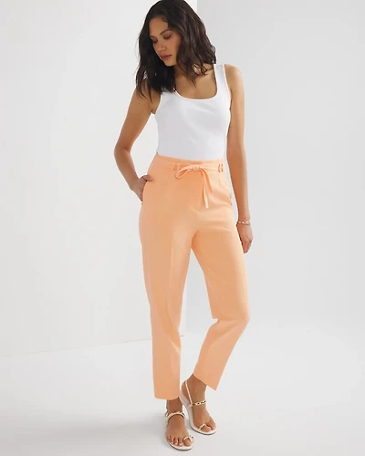 Belted Tapered Ankle Fluid Pant