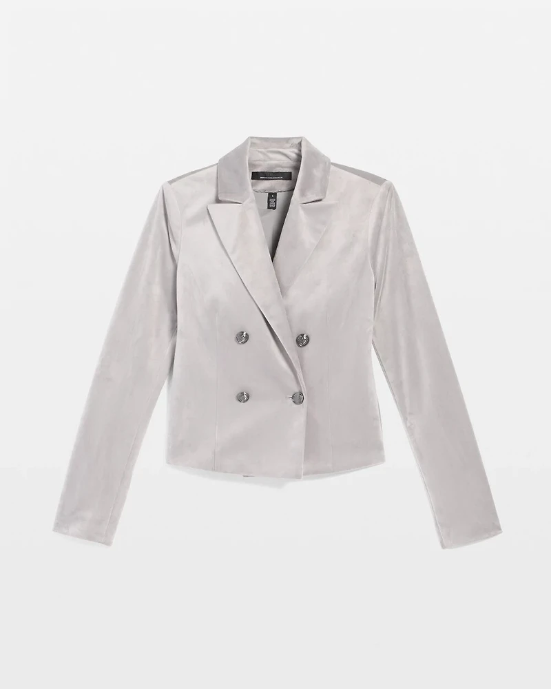 Cropped Velvet Blazer