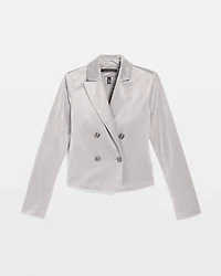 Cropped Velvet Blazer